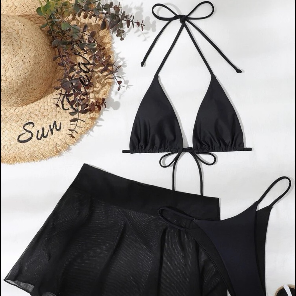 New 3 pack Halter Bikini Swimsuit With Cover Up size M - Picture 9 of 9